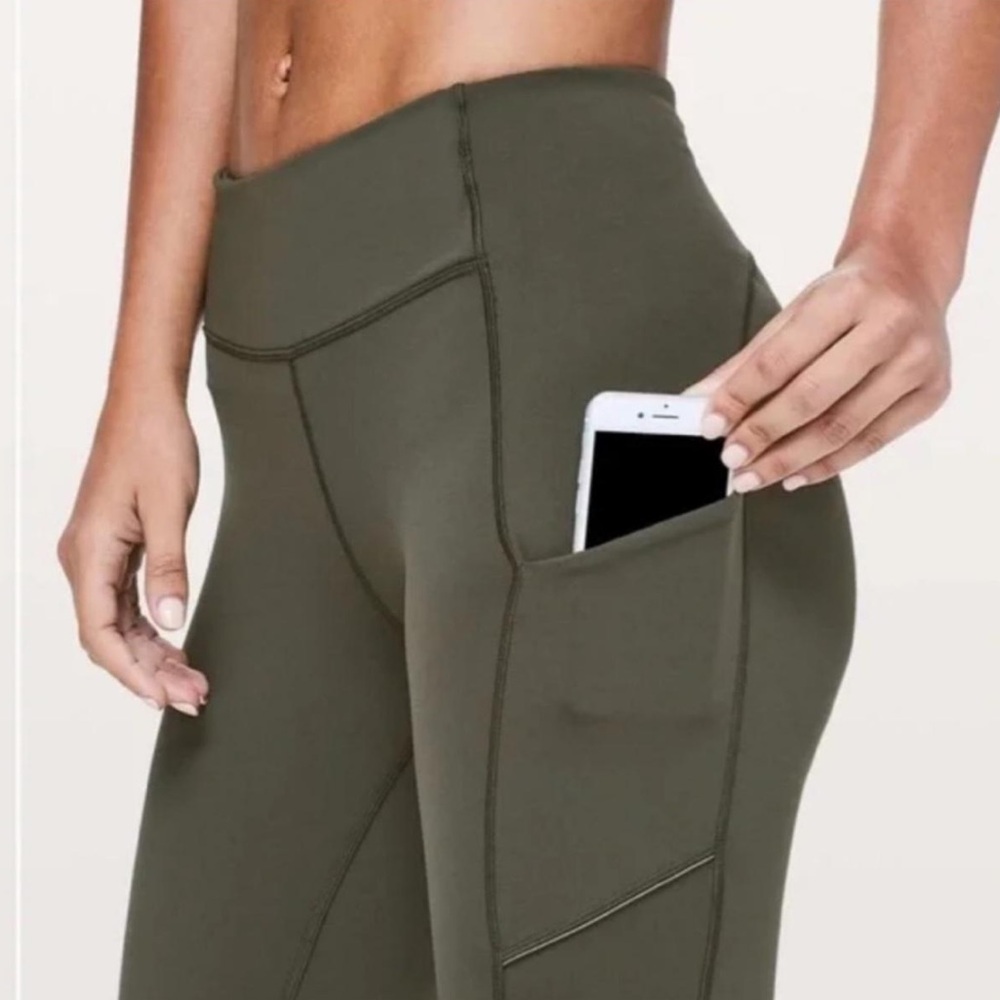 Lululemon olive speed up tight 7/8 with pockets